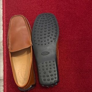 Tod's Tan Leather Slip-On Loafers